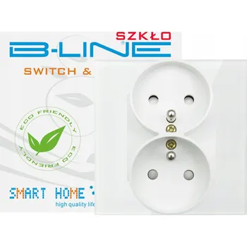 Elektrická zásuvka Elektrická zásuvka dvojitá B-line nástěnná s uzemněním bílá