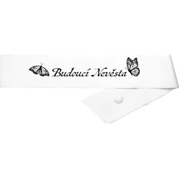Party dekorace Šerpa s potiskem Budoucí nevěsta motýl, šerpa