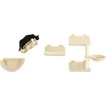 PAWHUT Nástěnný pelíšek pro kočky s prolézačkou a škrabadlem 4D béžová