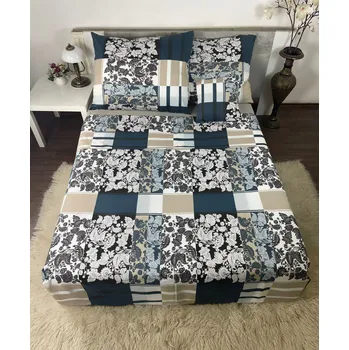 Povlečení Francouzské bavlněné povlečení - Ornamentální modrá