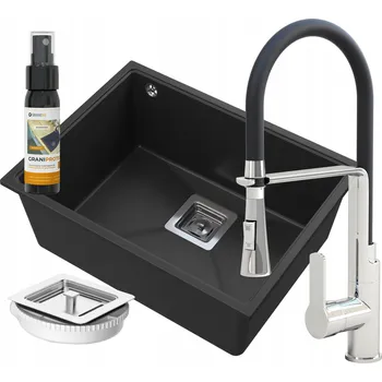 Granitový dřez Jednokomorový granitový dřez Granitan NAPO, černý