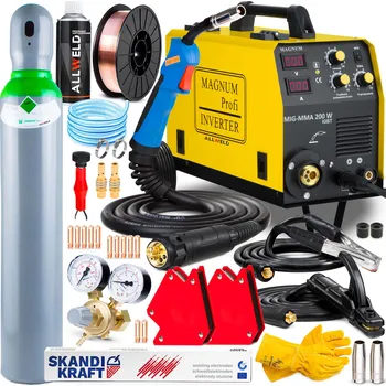 Svářečka INVERTOROVÁ SVÁŘEČKA MAGNUM MIG 200W MMA IGBT ALU 230V 180A