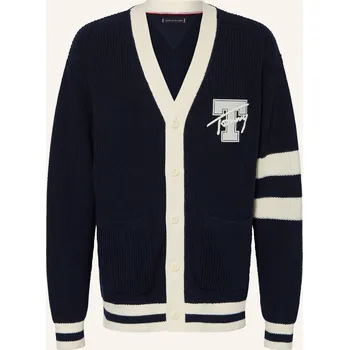 Pánský svetr Tommy Hilfiger Pletený Kardigan, tmavě modrá / bílá