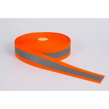 reflexní vesta Reflexní našívací páska oranžová (šíře 50 mm (reflexní pruh 20 mm), 100% polyester)