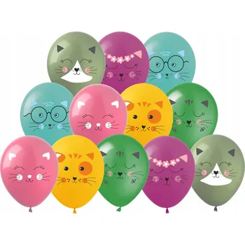 Balónek LATEXOVÉ BALÓNKY KOČKY KOŤATA koťátko KOŤÁTKA dekorace narozeniny HEL 12 Ks