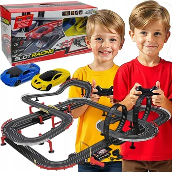 autodráha Závodní autodráha se 2 autíčky na dálkové ovládání + 2 ovladače, 14 m