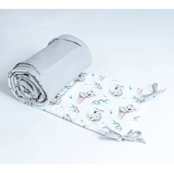 Tulimese Mantinel do postýlky spící koala šedý UMÍSTĚNÍ MANTINELU: MANTINEL ZAKRÝVAJÍCÍ PROSTOR KOLEM HLAVIČKY MIMINKA, VOLBA ROZMĚRU POSTÝLKY: MANTINEL PRO ATYPICKOU POSTÝLKU