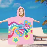 Dětské pončo BUTTERFLY růžové 60x90 cm