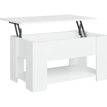 Obývací pokoj Konferenční stolek s výsuvnou deskou - 79x49x41 cm, bílý