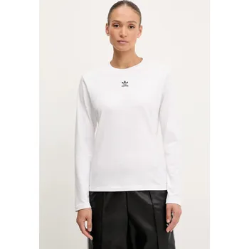 Bavlněné tričko s dlouhým rukávem adidas Originals Essentials JW7454 bílá 00X, vel. XXS