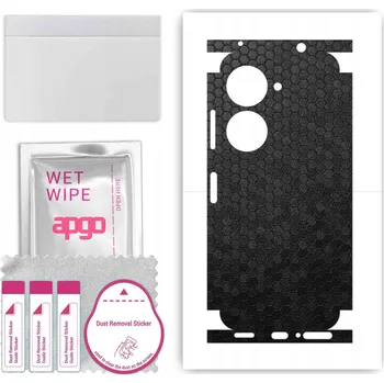 Pouzdro na mobilní telefon Fólie kůže na ZADNÍ STRANU+BOKY pro Asus ZenFone 9 - Medová Plástev Černá