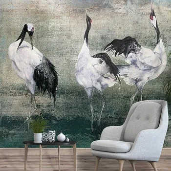 Fototapeta Moderní tapeta fototapeta s jeřáby betonový vzhled