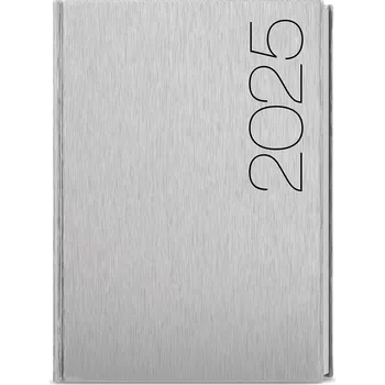Diář Poprokan Oskar-ForMen Silver týdenní A5 2026 Stříbrná