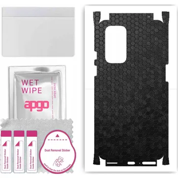 Pouzdro na mobilní telefon Fólie na zadní stranu a boky pro OnePlus 9 - Vzor Medová Plástev Černá