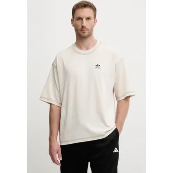 Bavlněné tričko adidas Originals Essentials JW0970 béžová 01X, vel. L