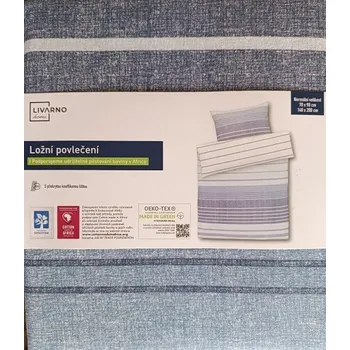 Povlečení LIVARNO home Oboustranné ložní povlečení 140x200, 70x90 cm, modrá (364379)