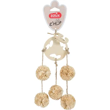 Hračka hlodavec EHOP závěs s pěti bambulemi Zolux