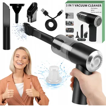 Vysavač VYSAVAČ MINI RUČNÍ AKU MALÝ BEZDRÁTOVÝ 2v1 120W DO AUTA USB