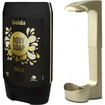 Koupelová kosmetika ISOLDA Gold tělové mýdlo CLICK AND GO! 350 ml s držákem