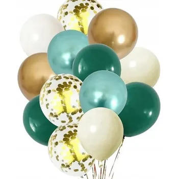 Balónek Balónky balónková girlanda zelená zlatá bílá chromová dekorace sada 102 ks