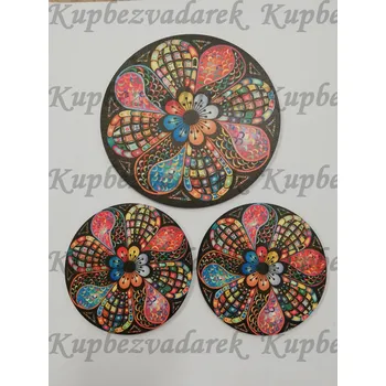 Podtácek sololak - sada kruh 15cm + 10cm - Mandala color
