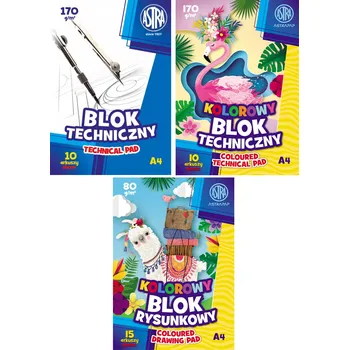 Sada Technických a Kreslicích Bloků A4 Astra 3 Kusy