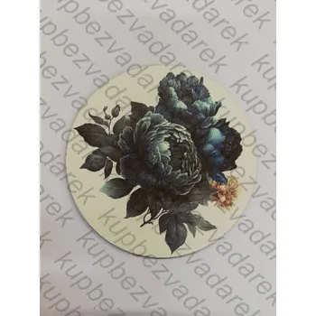Podtácek sololak - kruh 10 cm - Modré pivoňky