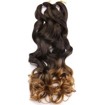 Příčesek Kanekalon - vlnitý na zaplétání - ombré - hnědý T27