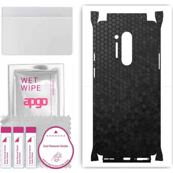 Pouzdro na mobilní telefon Fólie na zadní stranu+BOKY pro OnePlus 8 Pro - Medová Plástev Černá