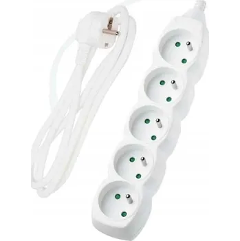 Napájecí kabel Prodlužovací Kabel přívod s lištou DPM 3 m 5 ks zásuvek bílý