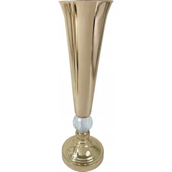Váza Zlatá kovová váza, výška 46 cm, styl glamour