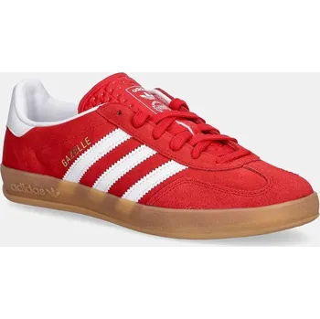 Pánská obuv Dětské semišové tenisky adidas Originals GAZELLE INDOOR červená barva, JS3801 33X, EUR 35.5