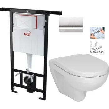 WC sada Předstěnový instalační systém s chromovým tlačítkem M1721 + WC JIKA LYRA PLUS + SEDÁTKO DURAPLAST SLOWCLOSE AM102/1120 M1721 LY5