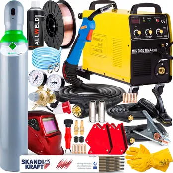 Svářečka INVERTOROVÁ SVÁŘEČKA MAGNUM MIG 200/2 MMA IGBT ALU MĚKKÉ PÁJENÍ