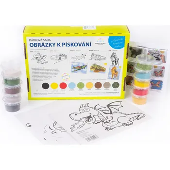 kreativní sada PÍSKOVACÍ SADA (15x20) - dráček, auto, letadlo, jester, kůň