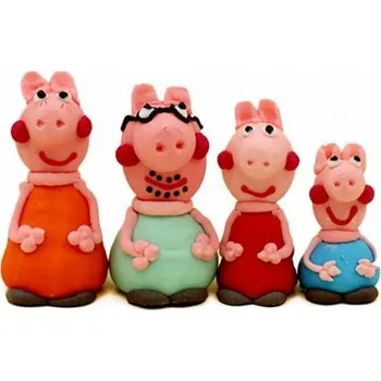 Jedlá dekorace na dort K Decor Cukrová figurka prasátko Pepa 4 ks