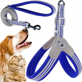 Postroj pro psa POHODLNÉ BEZTLAKOVÉ POPRUHY POHODLNÉ PRO PSA KOČKU KOČKU + VODÍTKO 1,2 m vel. L