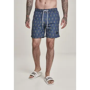 Pánské oblečení Pineapple Swim Shorts Vintageblue Urban Classics modrá | hnědá | krémová 1751057