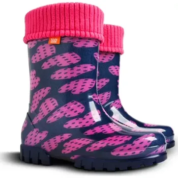 Dívčí holínky Dětské zateplené holinky Demar Twister Lux Print V srdce puntík