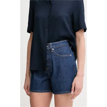 Dámské kraťasy Džínové šortky Tommy Hilfiger dámské, modrá barva, hladké, high waist, WW0WW44385 55J, vel. 29