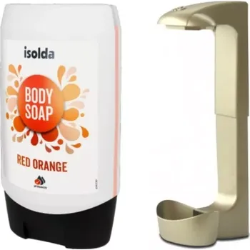 Mýdlo ISOLDA Red orange tělové mýdlo CLICK AND GO! 350 ml s držákem