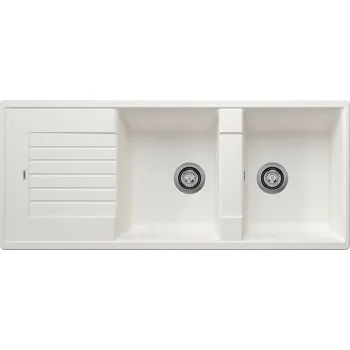 Granitový dřez Dvoukomorový dřez Blanco Zia granit bílý