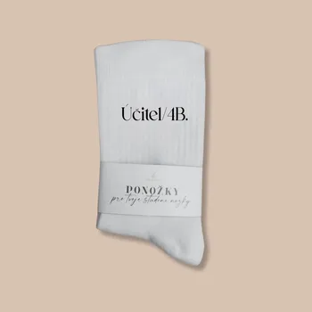 Pánské ponožky Ponožky s výšivkou UČITEL a TŘÍDY Velikost: 43-44, Barva ponožek: Bílá