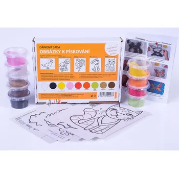 kreativní sada PÍSKOVACÍ SADA (12x15) -ptáče, zajíc, kohout, pes, kočka