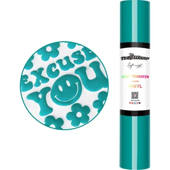 Samolepící dekorace TeckWrap Puff HTV -Dark Cyan - Nažehlovací vinylová folie Velikost: 25 x 30 cm