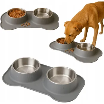 Miska pro psa Miska pro psy a kočky se silikonovou protiskluzovou podložkou, sada 2 misek