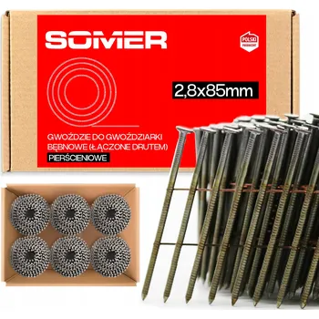 Hřebík Hřebíky spojené drátem 2,8" 2,8/85 R Kroužkové, balení 4 500 ks