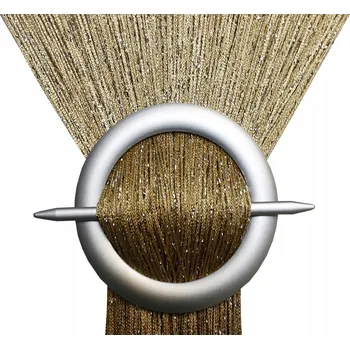 Záclona Záclona těstoviny STŘÍBRNÁ NIT záclony makrony 300x180 cm CAPPUCCINO stříbrná