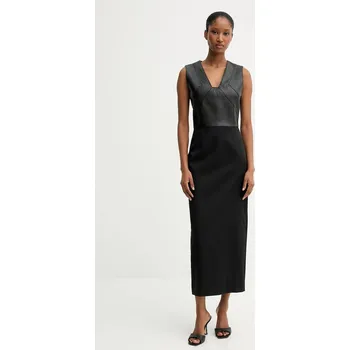 Dámské šaty Šaty z vlněné směsi BOSS Drumialda 50543504 černá 99X, vel. 38