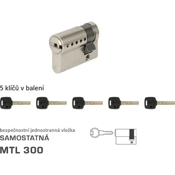 Vložka do dveří MTL - MTL300 S jednostranná D 30 + V 9,5 mm NP - Nikl perla